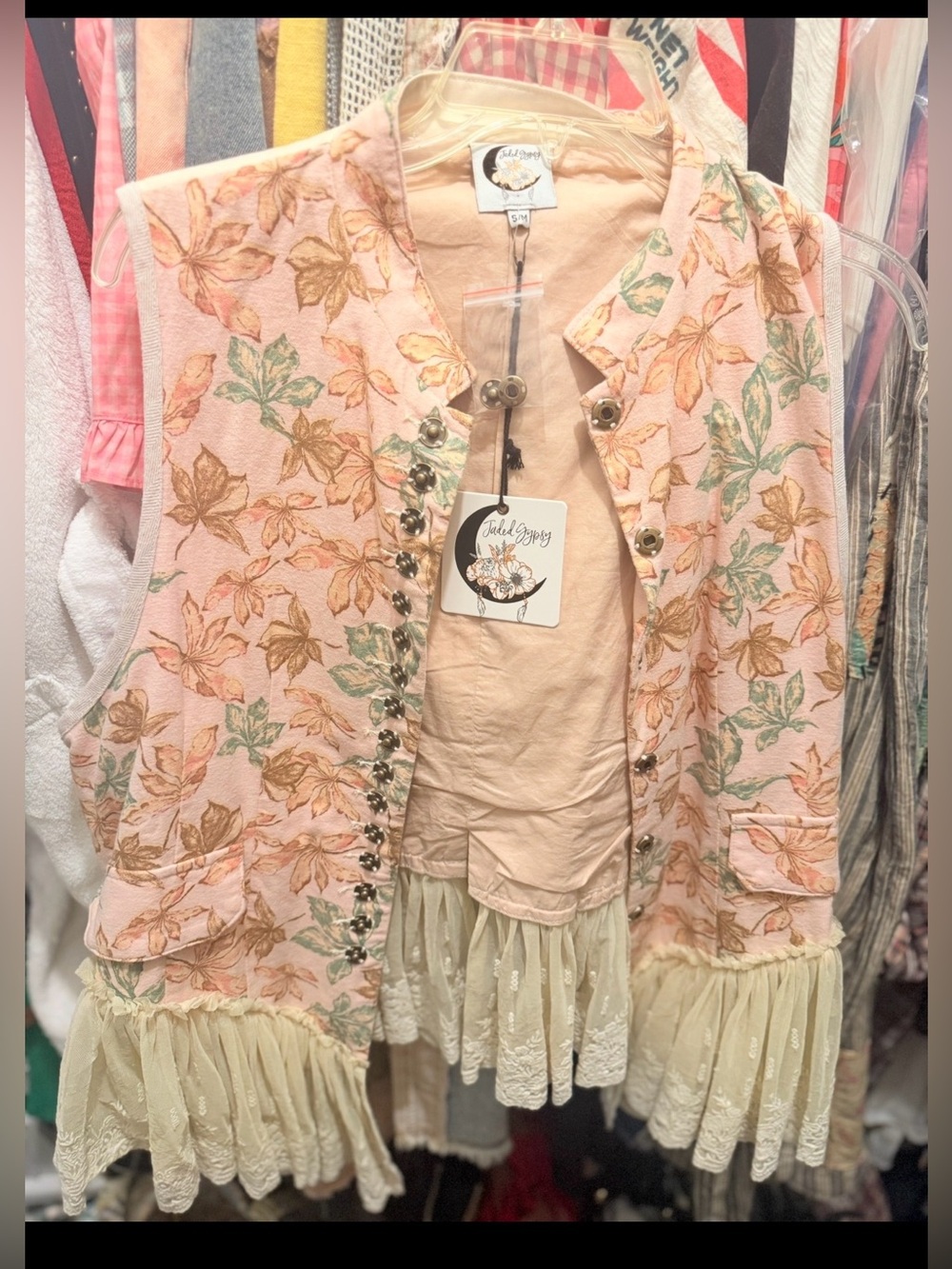 Jaded Gypsy Enchanted Floral Lace Vest